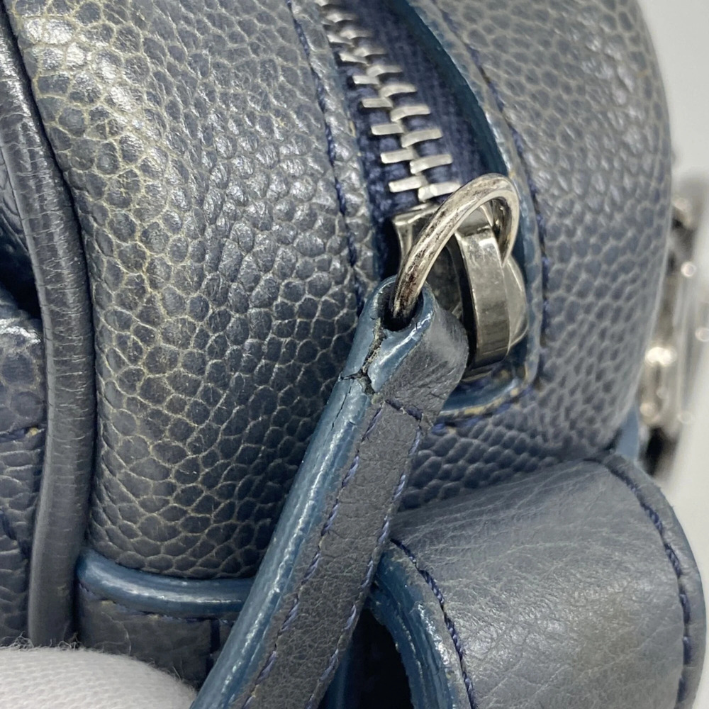CHANEL Blue Caviar Leather Shoulder Bag - Picture 6 of 14